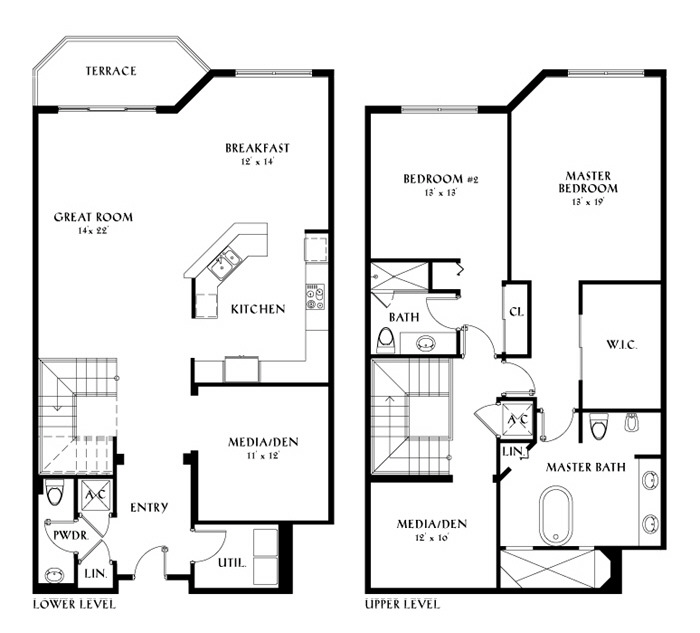 One Level Townhome Floor Plans