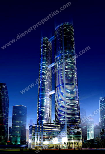 Rendering of Empire World Towers COURTESY OF KOBI KARP ARCHITECTS 