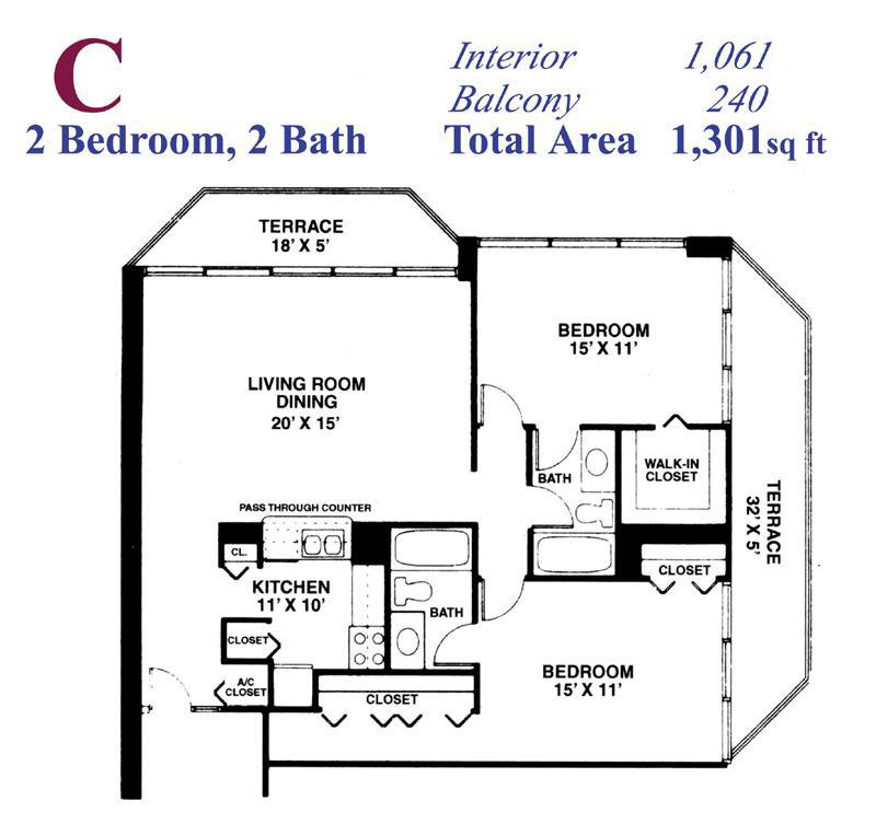 Grandview Palace North Bay Village Condo Floor Plans