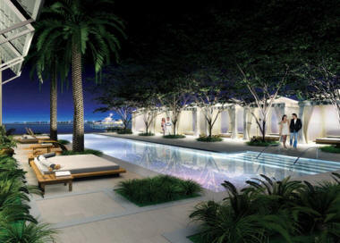 Oasis on the Bay Pool at Night